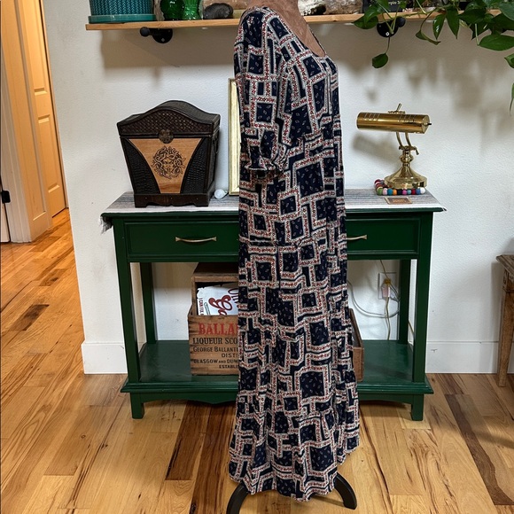 Empire Waist Tiered Maxi Dress with Cottagecore Vibe - Picture 4 of 11